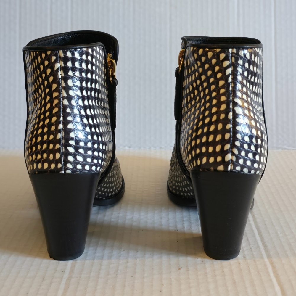 Giuseppe Zanotti Snake Embossed Ankle Boots Women's EU 35.5 US 5 Black Leather - Picture 5 of 14